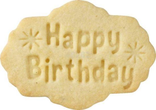Plätzchen Stempel Happy Birthday 7,5 x 4,7 cm