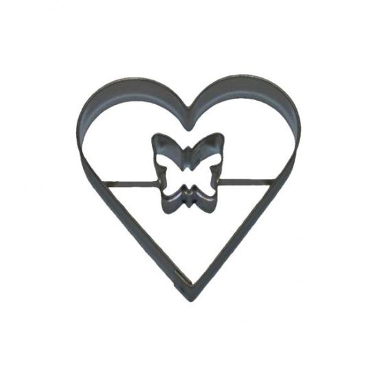 Herz mit Schmetterling - innen - 5,5 cm