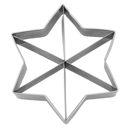Stern mit Prägung 6-zackig 7 cm