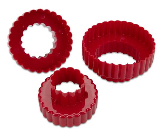 3er Set Kreis Ausstecher mit gewelltem Rand - aus 3 mach 6