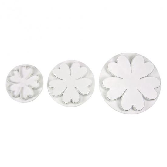 Seerose & Nelke Profi Ausstecher mit Auswerfer Set 3-tlg