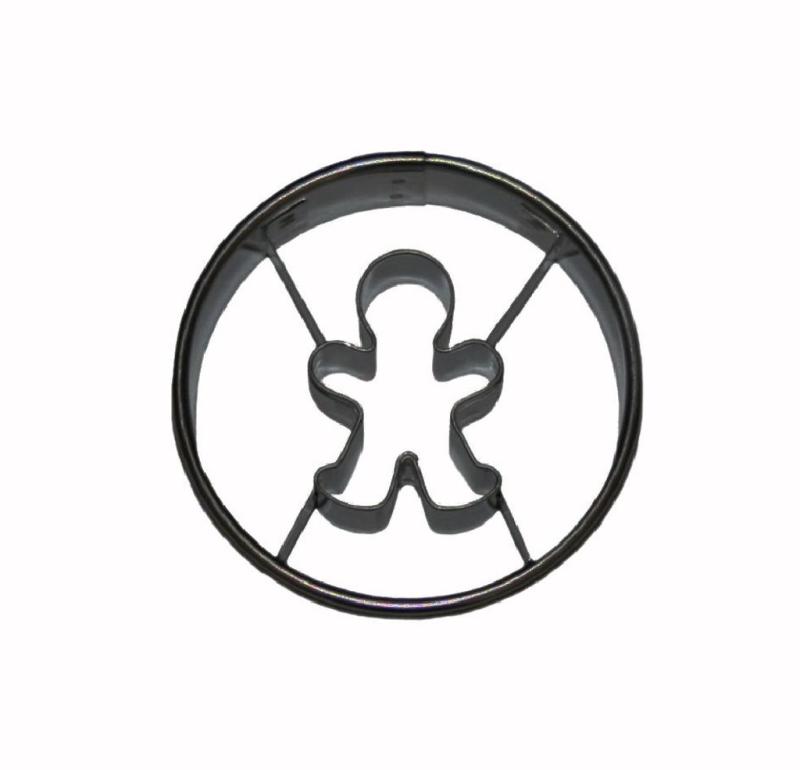 Rädchen glatt mit Pfefferkuchenmann innen 5 cm