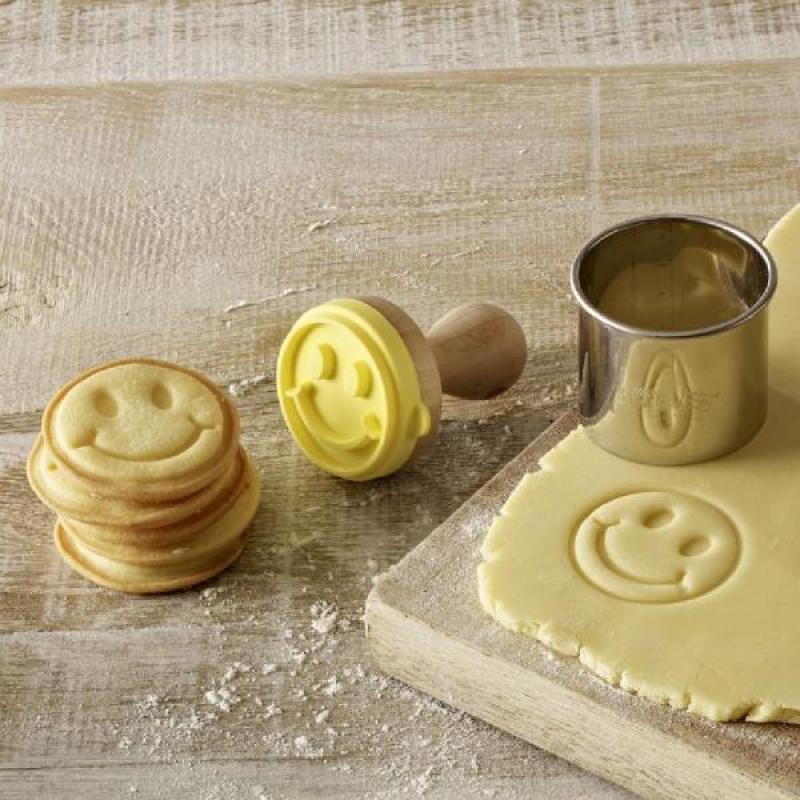 Mini Plätzchen Stempelscheiben Set Smiley & Fußball 5 cm