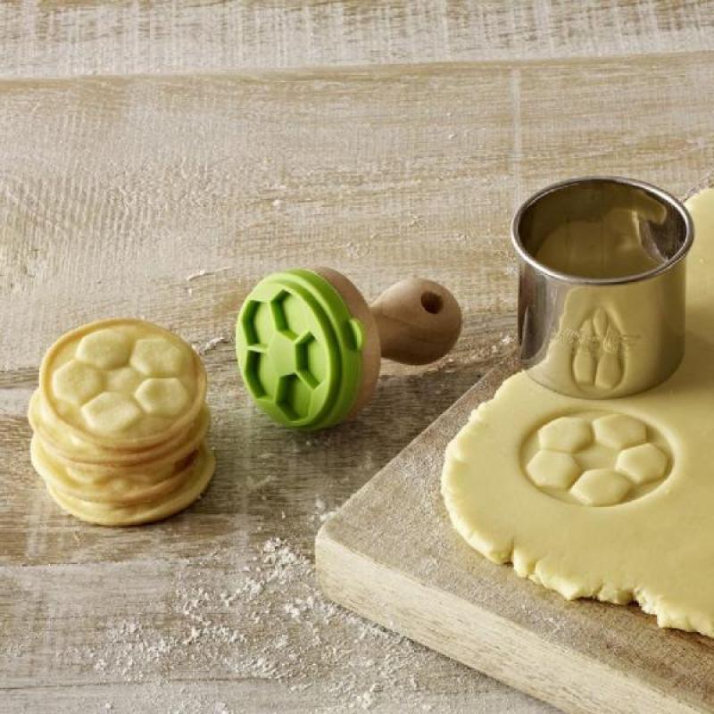 Mini Plätzchen Stempelscheiben Set Smiley & Fußball 5 cm