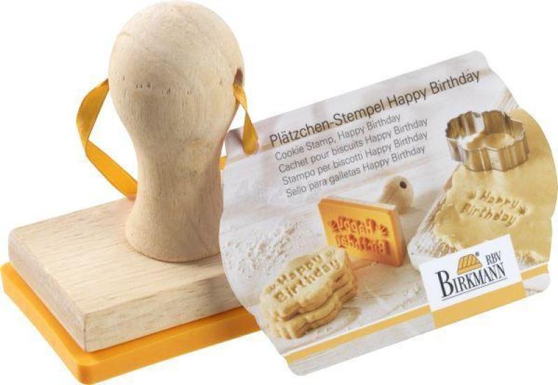 Plätzchen Stempel Happy Birthday 7,5 x 4,7 cm