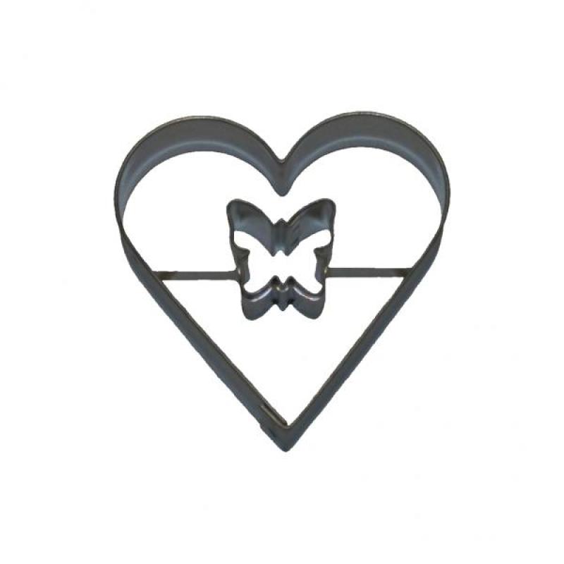 Herz mit Schmetterling - innen - 5,5 cm