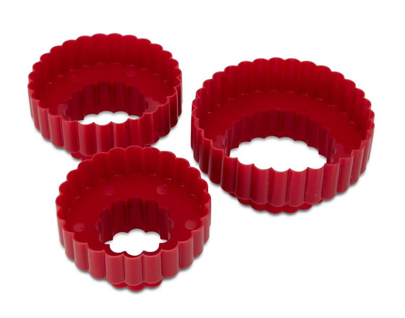 3er Set Kreis Ausstecher mit gewelltem Rand - aus 3 mach 6