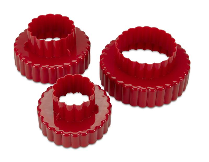 3er Set Kreis Ausstecher mit gewelltem Rand - aus 3 mach 6
